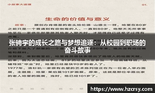 张骋宇的成长之路与梦想追逐：从校园到职场的奋斗故事